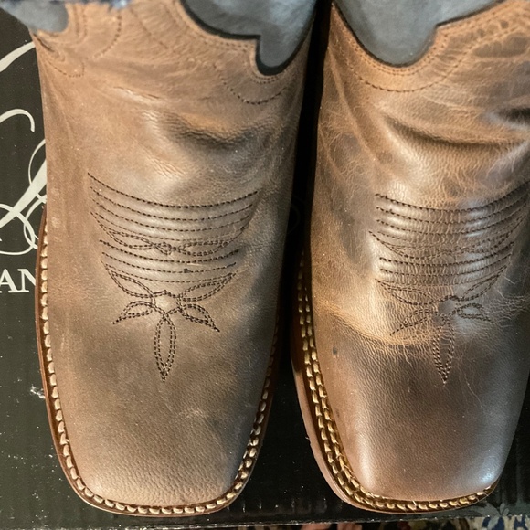 Dan Post Women's Thin Blue Line Leather Boots 8.5 NEW IN BOX Flag Patch Cowboy - Picture 4 of 12